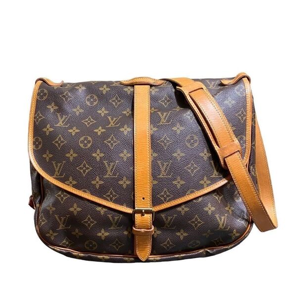 LOUIS VUITTON Monogram Saumur 35 Shoulder/Crossbody Bag 💼 8901VI - Picture 1 of 17